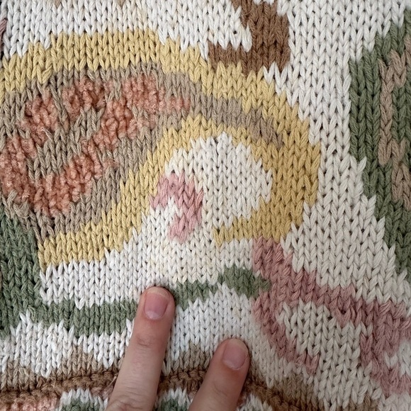 Express Vintage Womens Paisley Cotton Blend Sweater XS Oversize - Picture 6 of 9